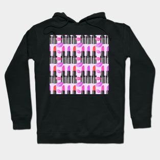 Watercolor pattern - lipstick and kisses Hoodie